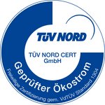 Zertifikat TüV Nord: Geprüfter Ökostrom